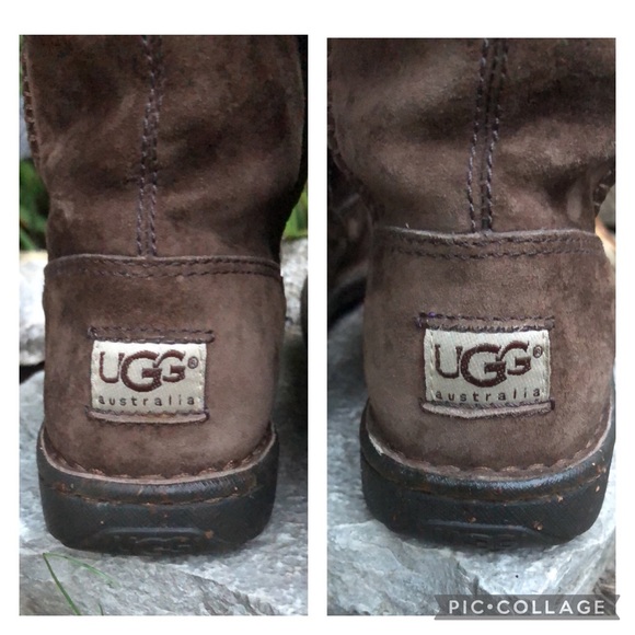 Ugg Boots-Tall Suede Uppers-Chocolate Brown-Sz 5 - Picture 6 of 17